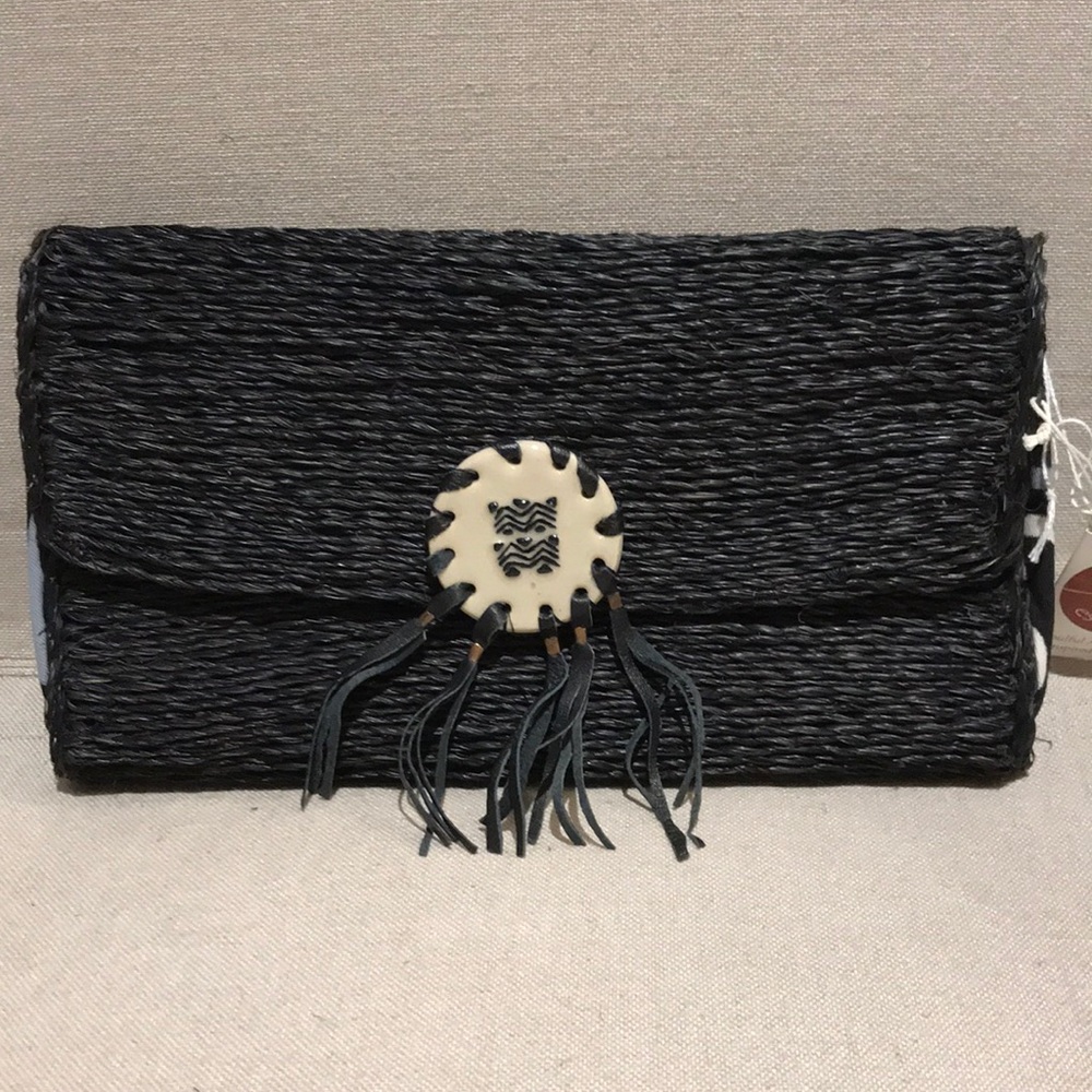 Imvelo eswatini Handmade Black Woven Clutch NEW